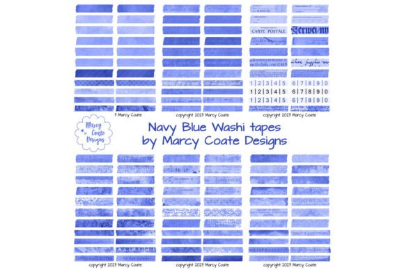 Download Navy Blue Digital Washi Tape Printable - Premium Resources