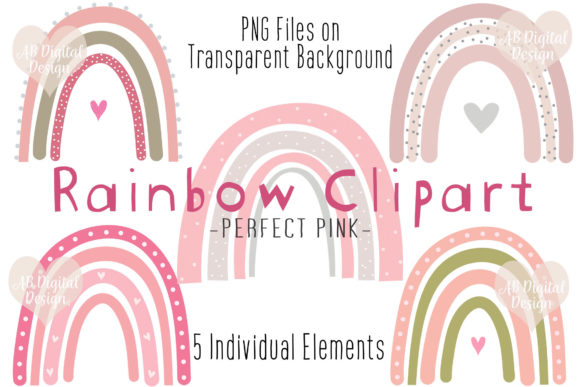 Download Boho Pink Rainbow Clipart - Premium Resources
