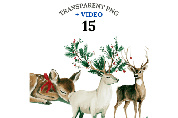Download Christmas Deer Clipart Set - Deer clipart set Collection