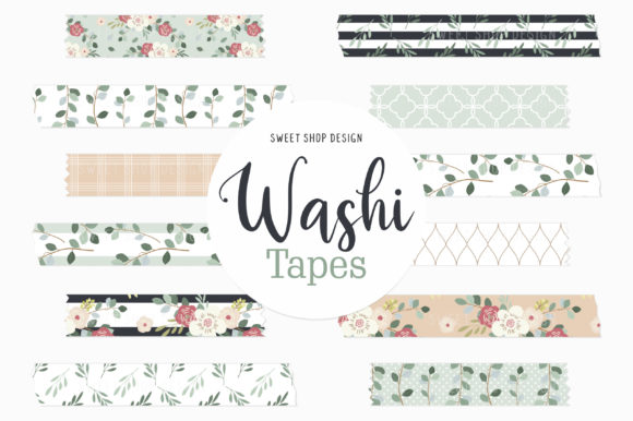 Download Digital Washi Tape FLORAL EUCALYPTUS - Washi tape Collection