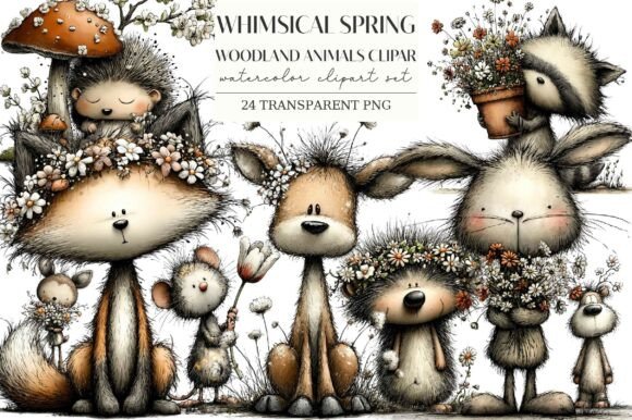 Download Whimsical Spring Woodland Animals Clipar - Spring Collection