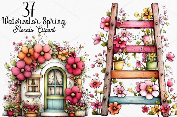 Download Watercolor Spring Florals Clipart - Spring Collection