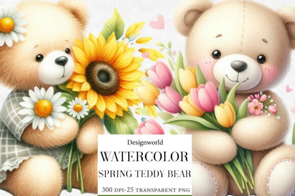Download Whimsical Spring Teddy Bear Clipart - Spring Collection