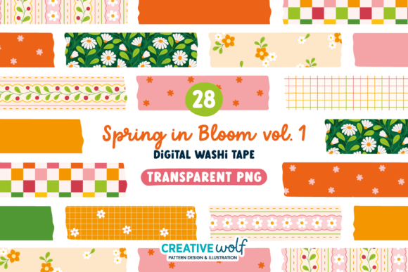 Download Spring in Bloom V1 Digital Washi Tape - Spring Collection