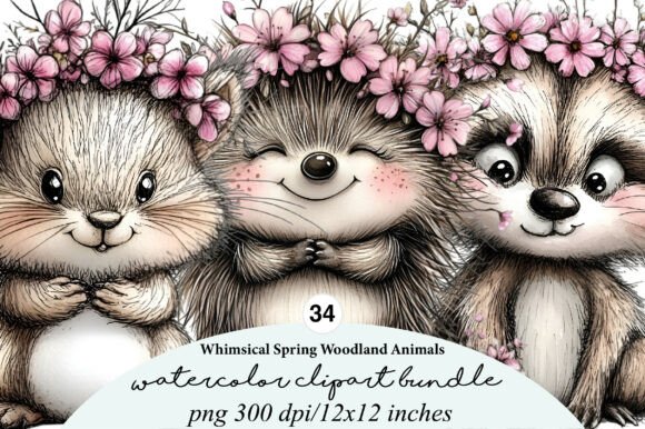 Download Whimsical Spring Woodland Animals Clipar - Spring Collection
