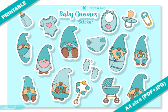 Download Baby Gnome Baby Shower Printable Sticker - Baby shower printable Collection