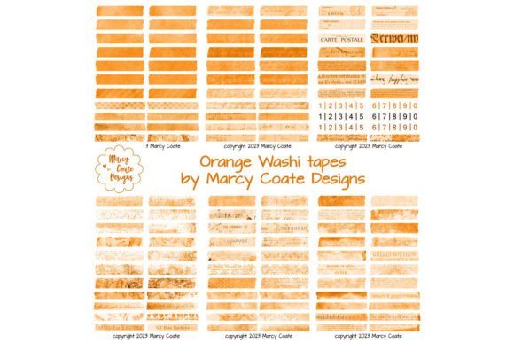 Download Orange Digital Washi Tape Printable - Washi tape Collection