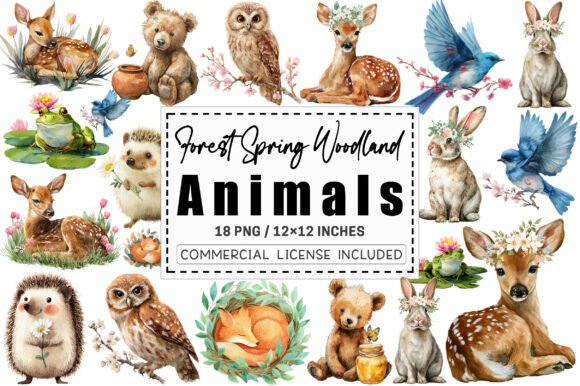 Download Forest Spring Woodland Animals Clipart. - Spring Collection